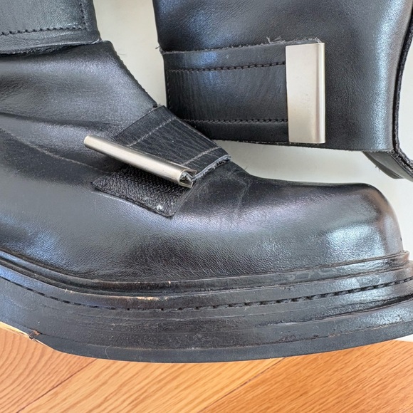 Dirk Bikkembergs Vintage 90s Black Leather Bondage Platform Boots EU 41 US 8 - Picture 12 of 16